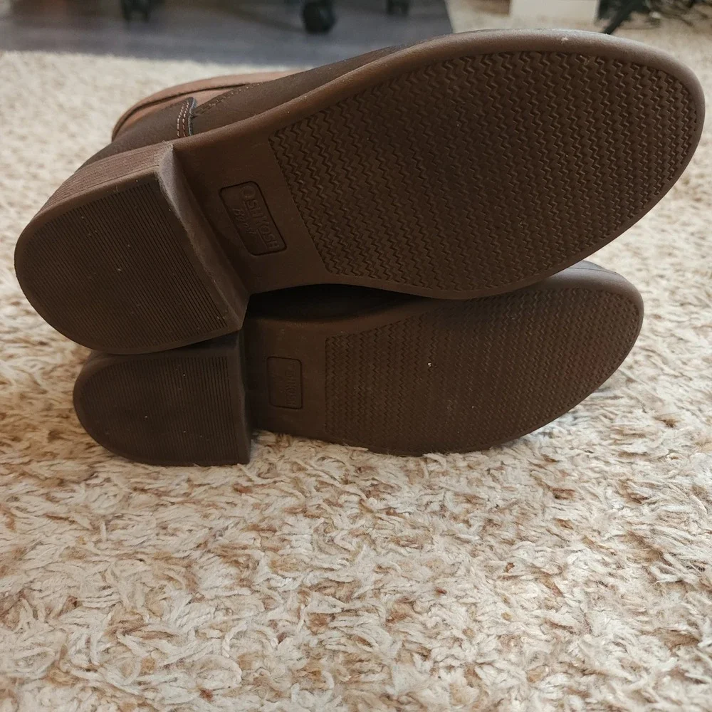 OshKosh B'gosh Ankle Boots Girls Size 3M Brown Two-Tone Faux Suede Booties